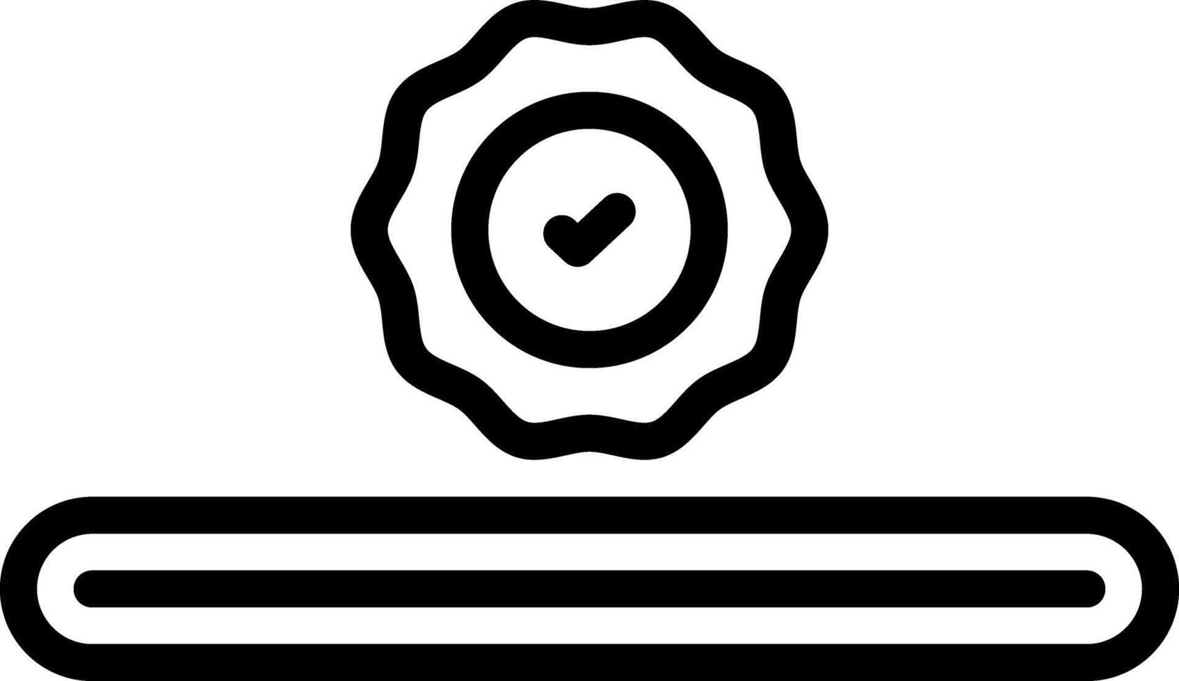 Black line icon for download success vector