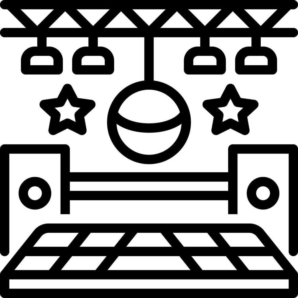 Black line icon for dance floor vector