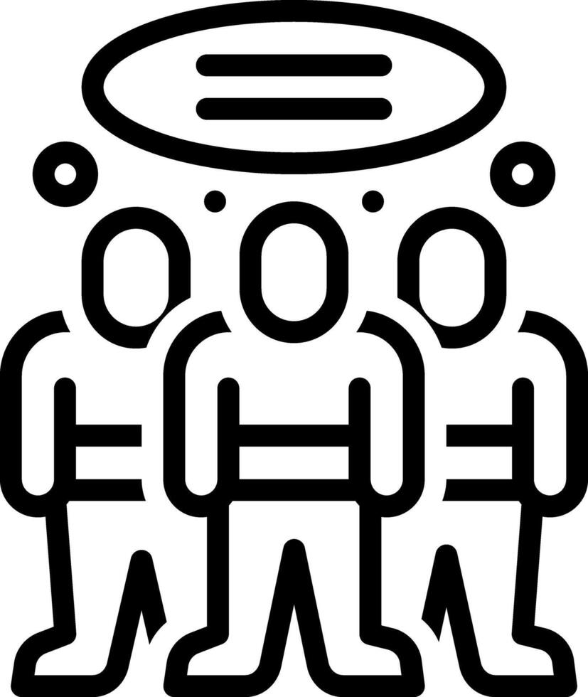 Black line icon for shared interest vector