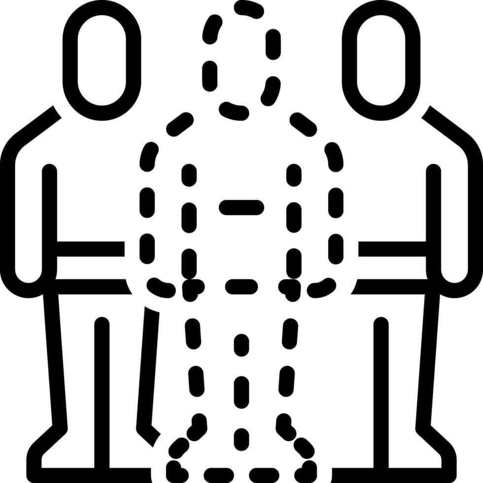 Black line icon for remove friend vector