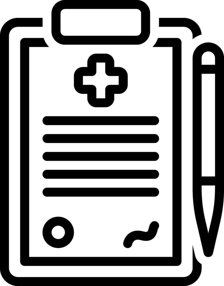 Black line icon for medical report vector