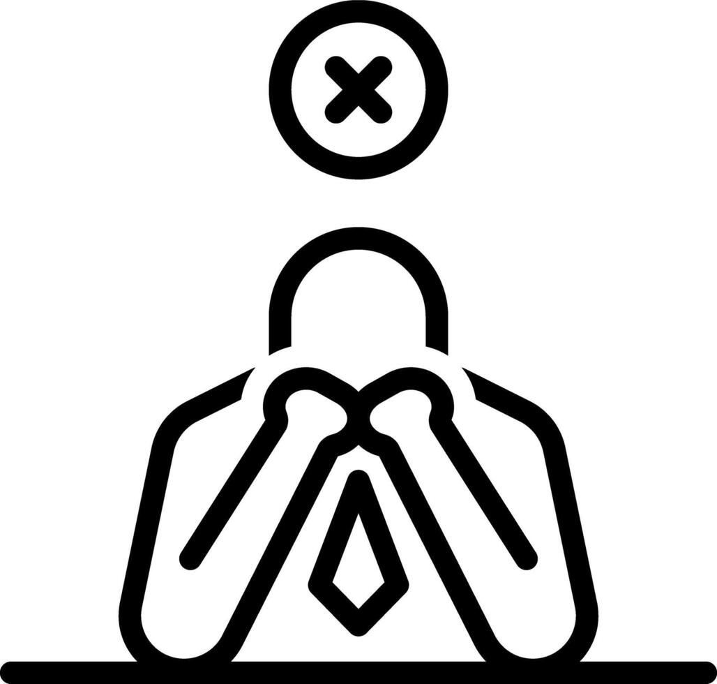 Black line icon for fail vector