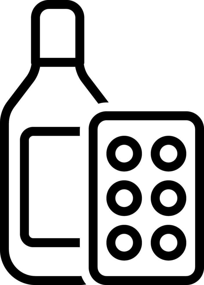 Black line icon for medicine vector
