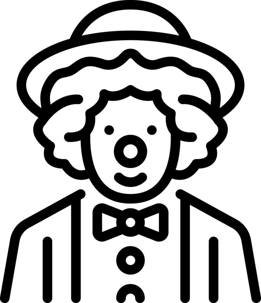 Black line icon for clown vector