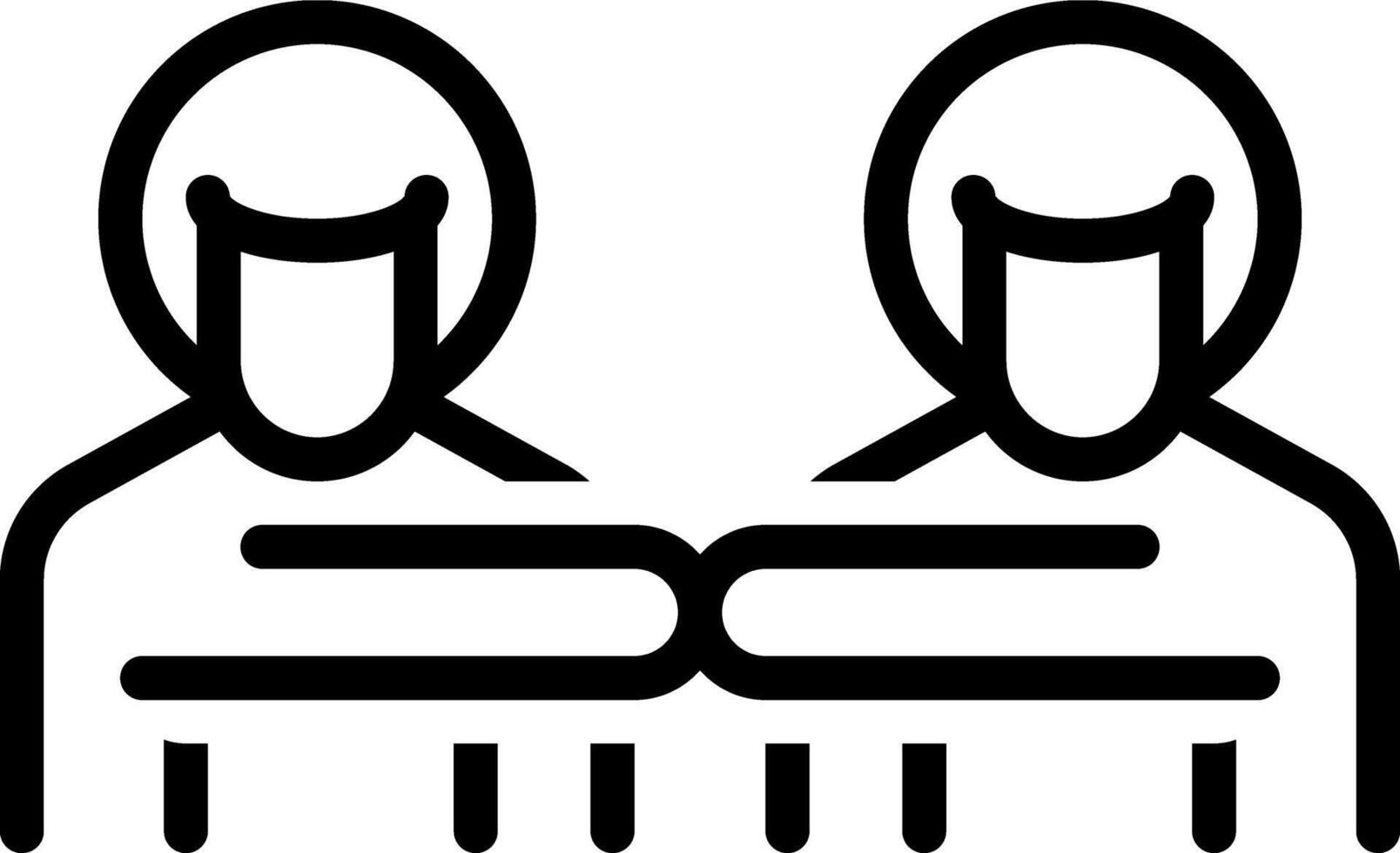 Black line icon for trust vector
