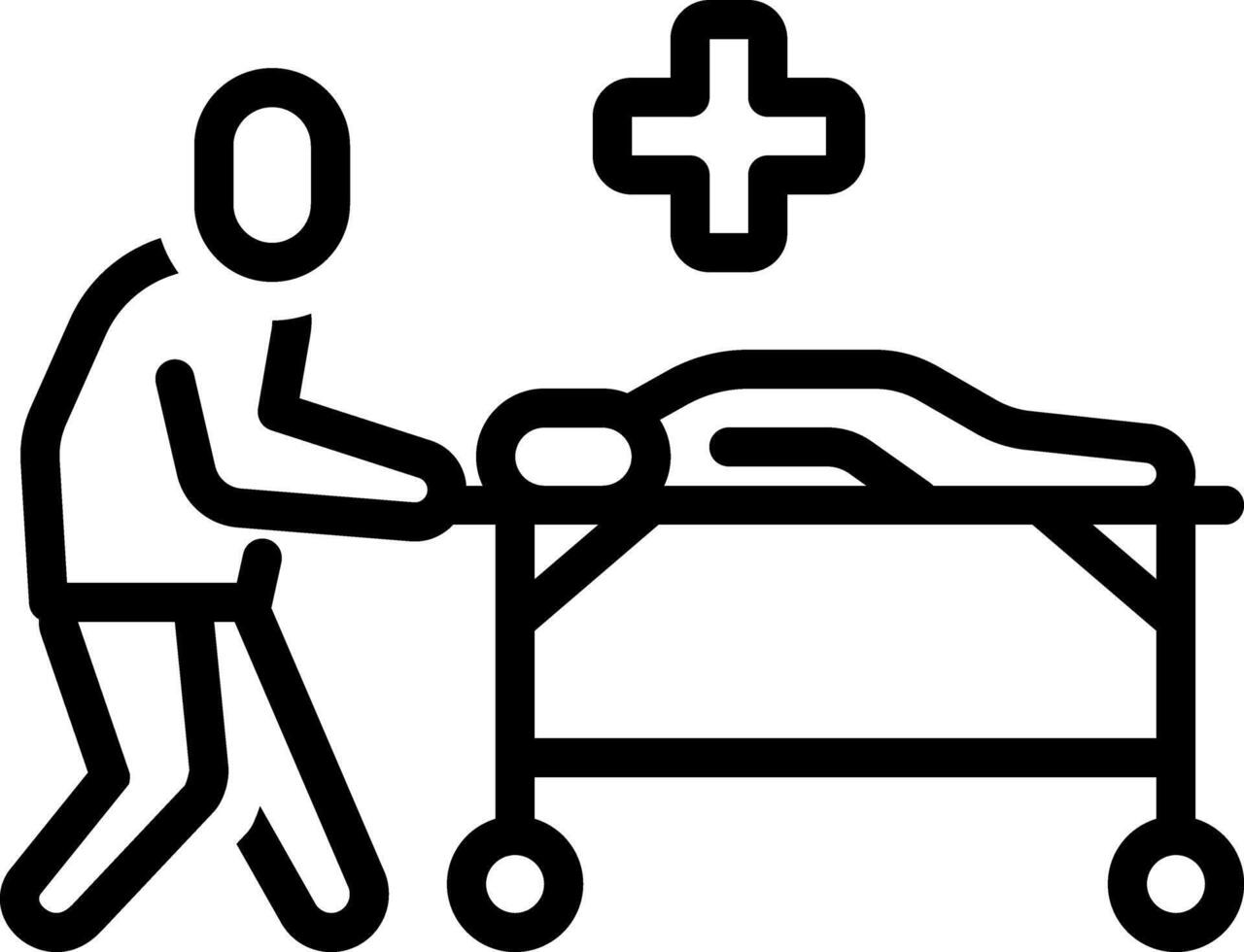 Black line icon for emergency vector