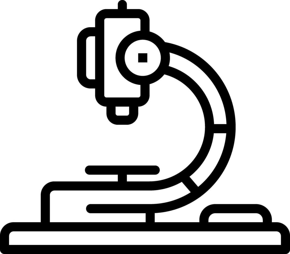 Black line icon for microscope vector