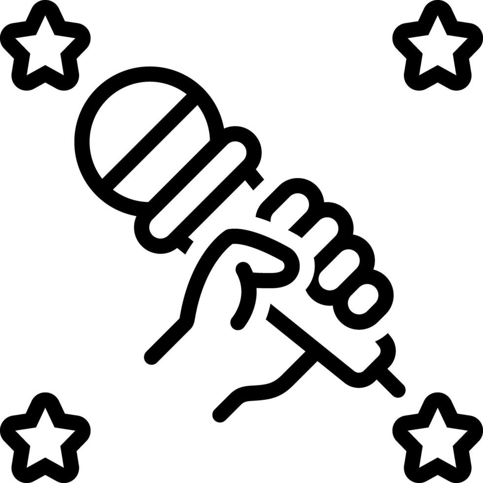Black line icon for karaoke vector