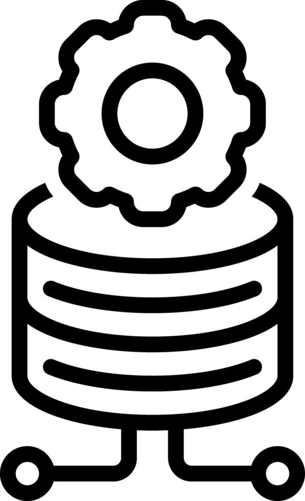 Black line icon for data vector