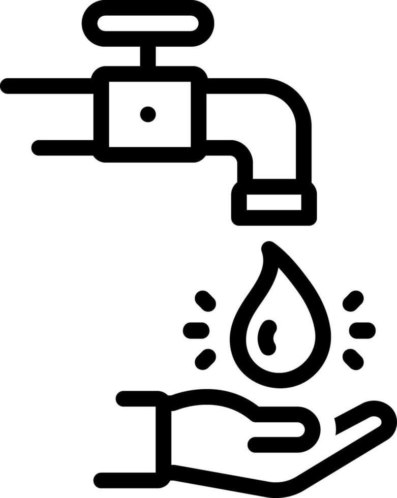Black line icon for save water vector