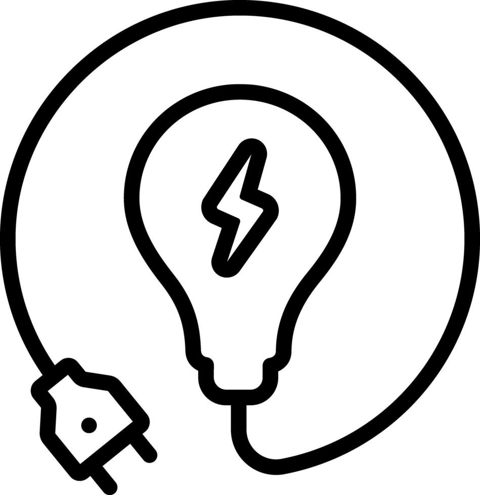 Black line icon for electricity vector