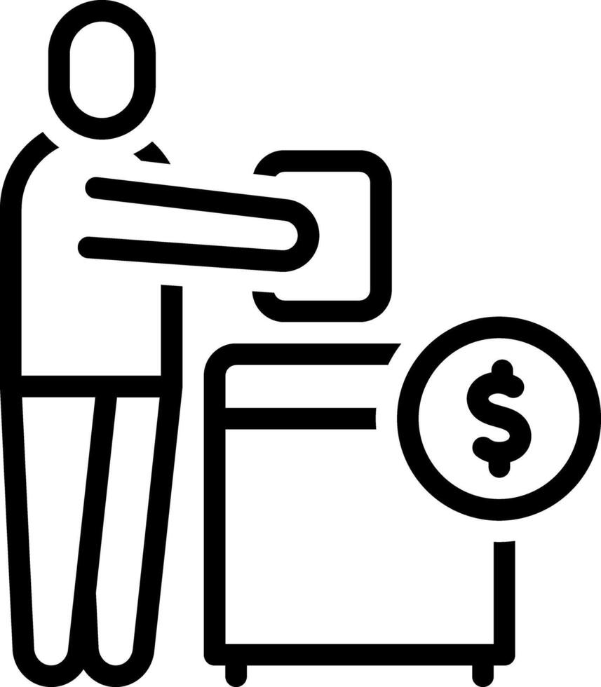 Black line icon for buy vote vector