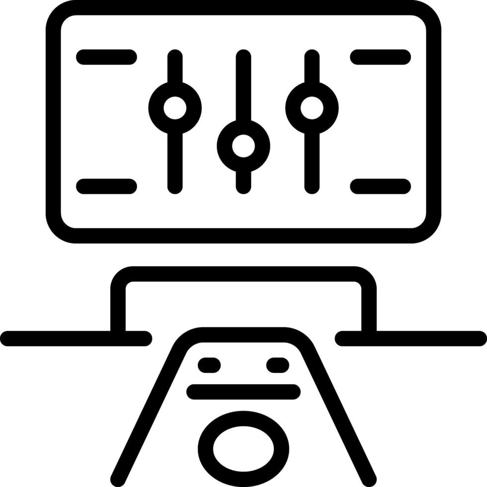 Black line icon for control vector