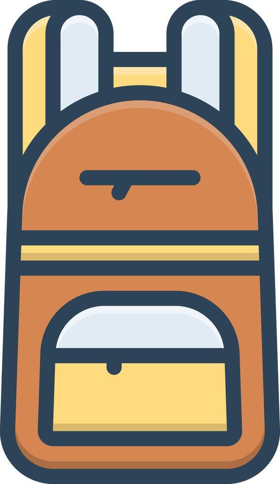 Color icon for back pack vector