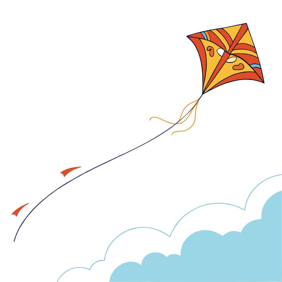 A kite flying in the sky vector