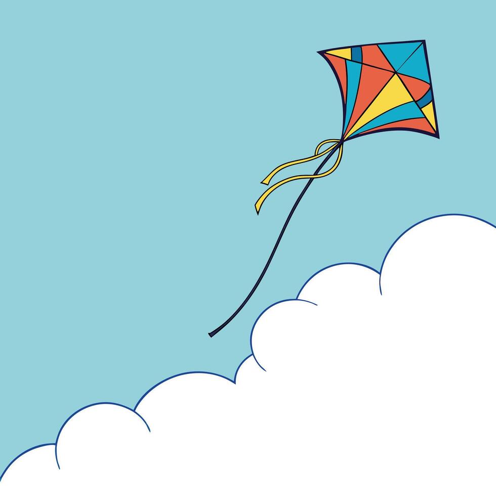 A kite flying in the sky vector
