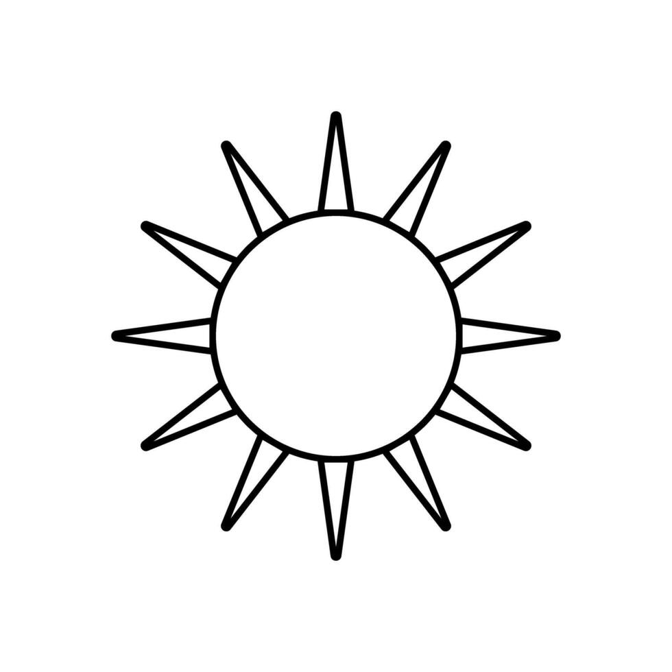 Sun Rays Line Style Icon Isolated Creative Illustration vector
