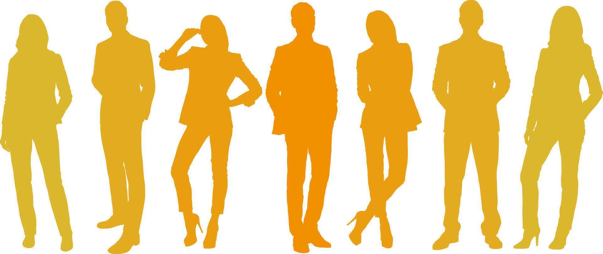 People silhouette set vector