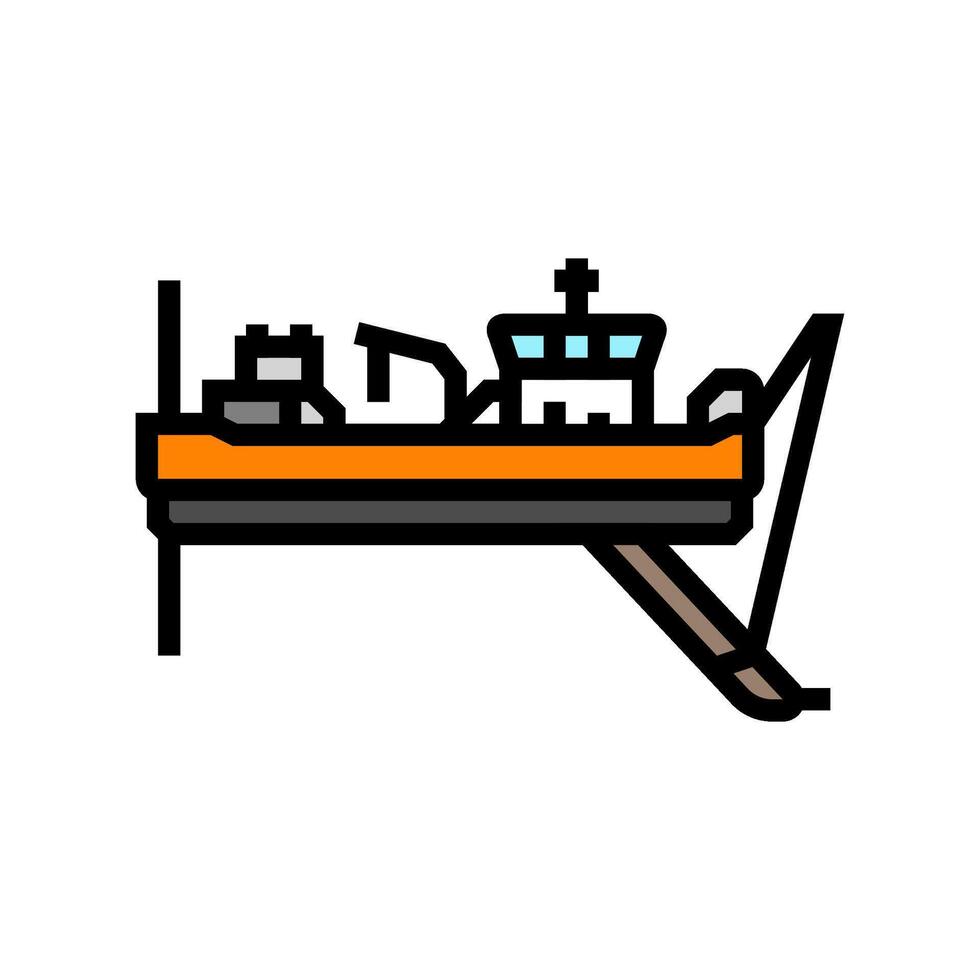 dredger ship color icon illustration vector