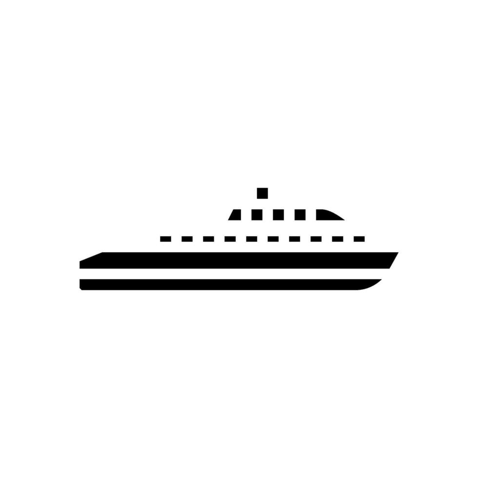 barge ship glyph icon illustration vector