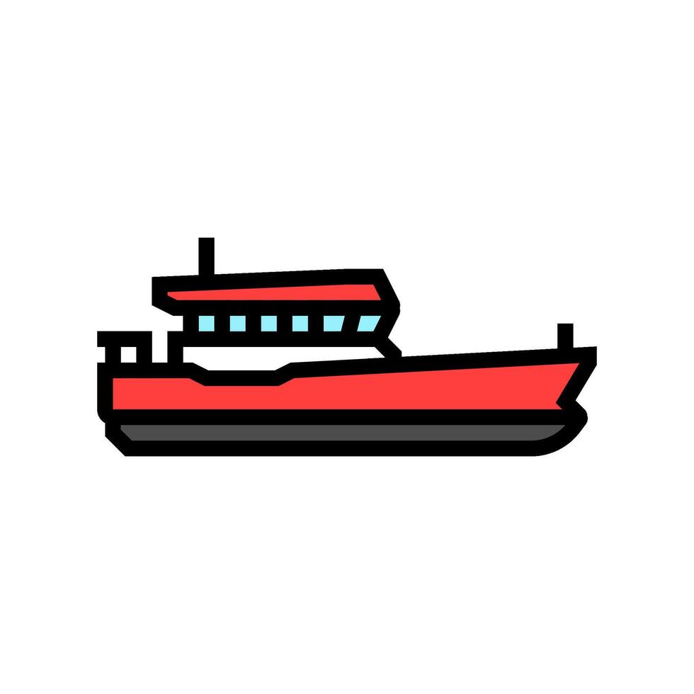 pilot boat ship color icon illustration vector