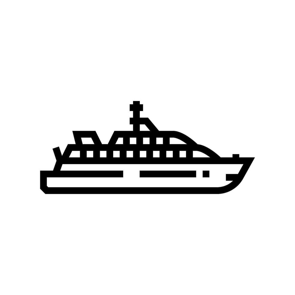 superyacht ship line icon illustration vector