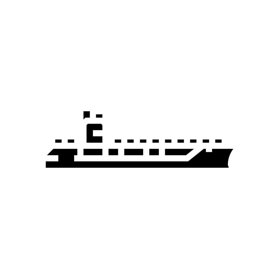 aircraft carrier ship glyph icon illustration vector