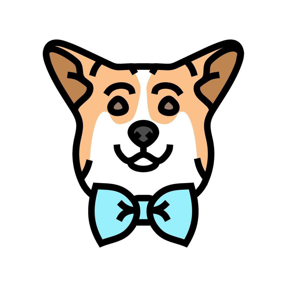bowtie dog color icon illustration vector