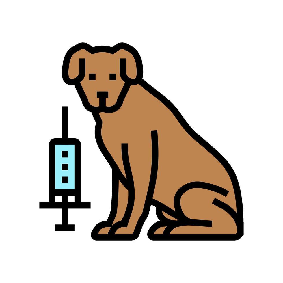 vaccination dog color icon illustration vector