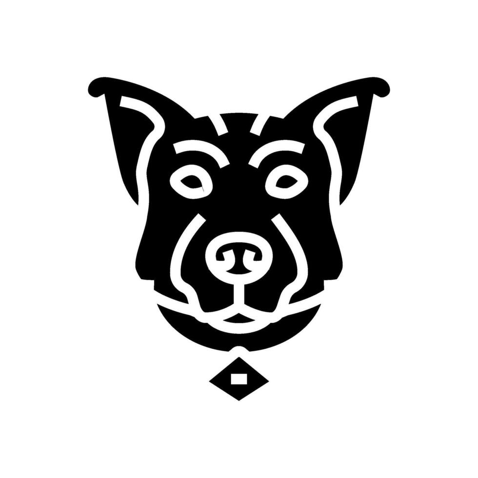 name tag dog glyph icon illustration vector