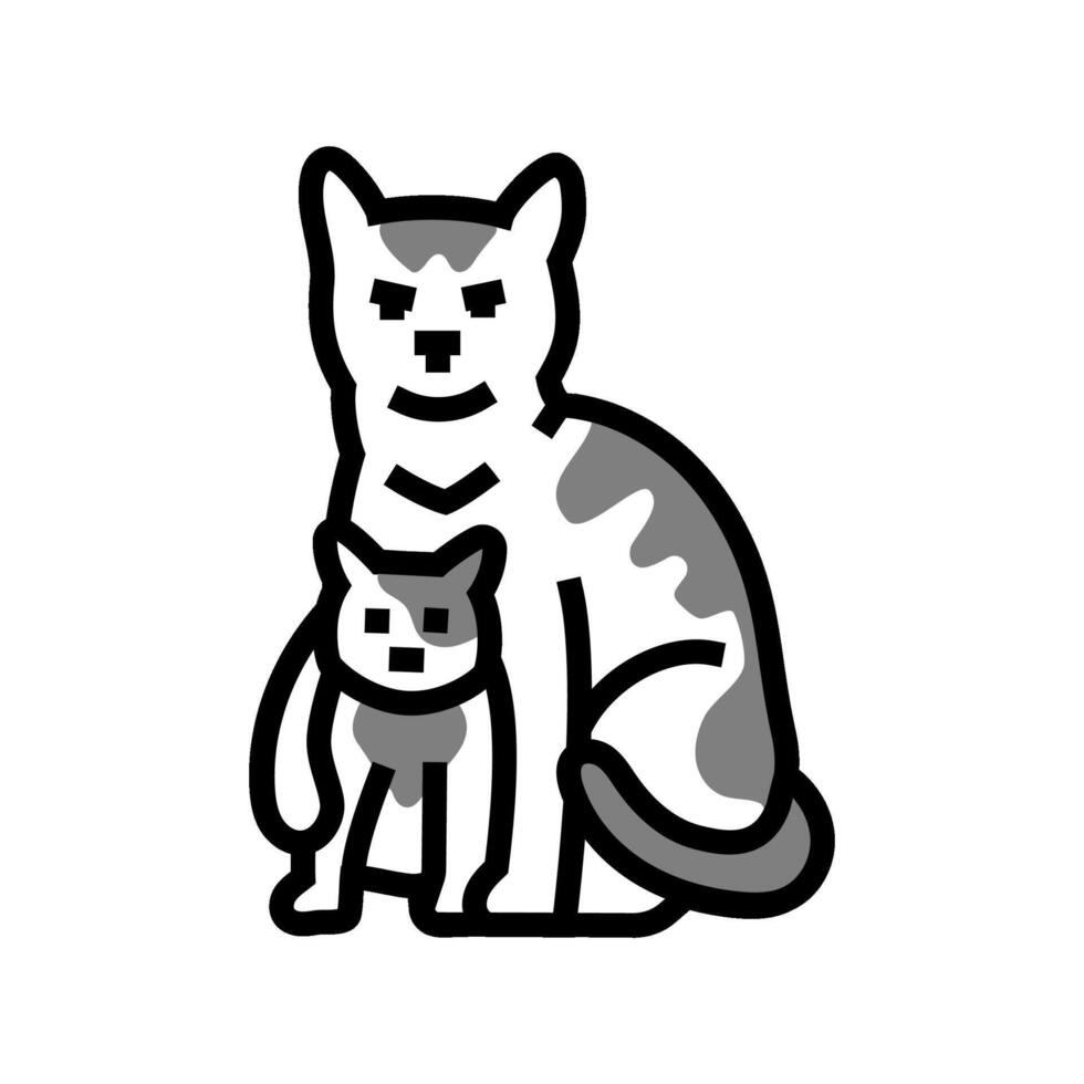 kitten mother cat breeding color icon illustration vector