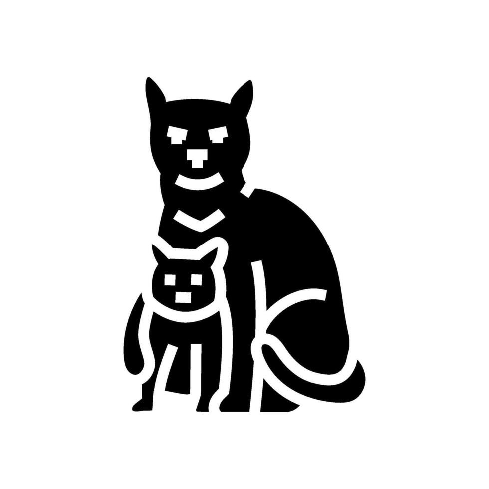 kitten mother cat breeding glyph icon illustration vector