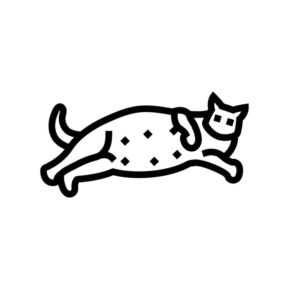pregnant cat breeding line icon illustration vector