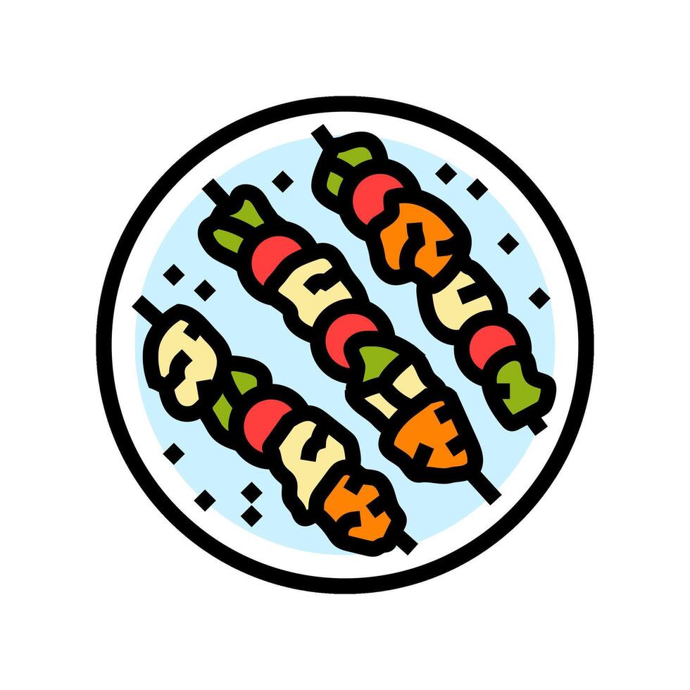 kebabs fish color icon illustration vector