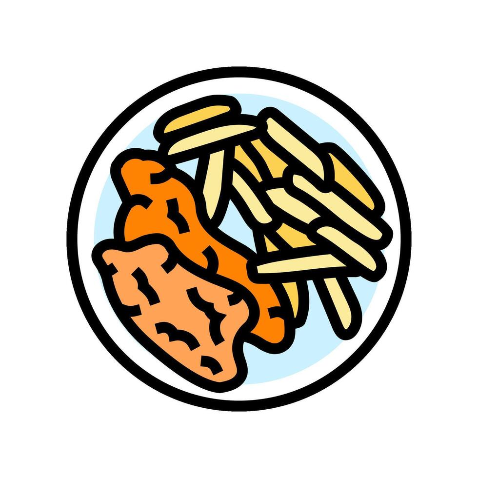 chips fish color icon illustration vector