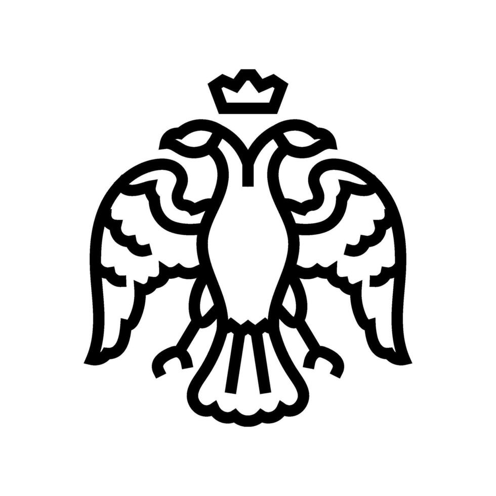 double headed eagle byzantine line icon illustration vector