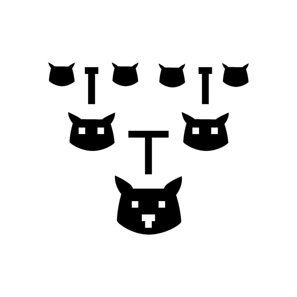 pedigree chart cat breeding glyph icon illustration vector
