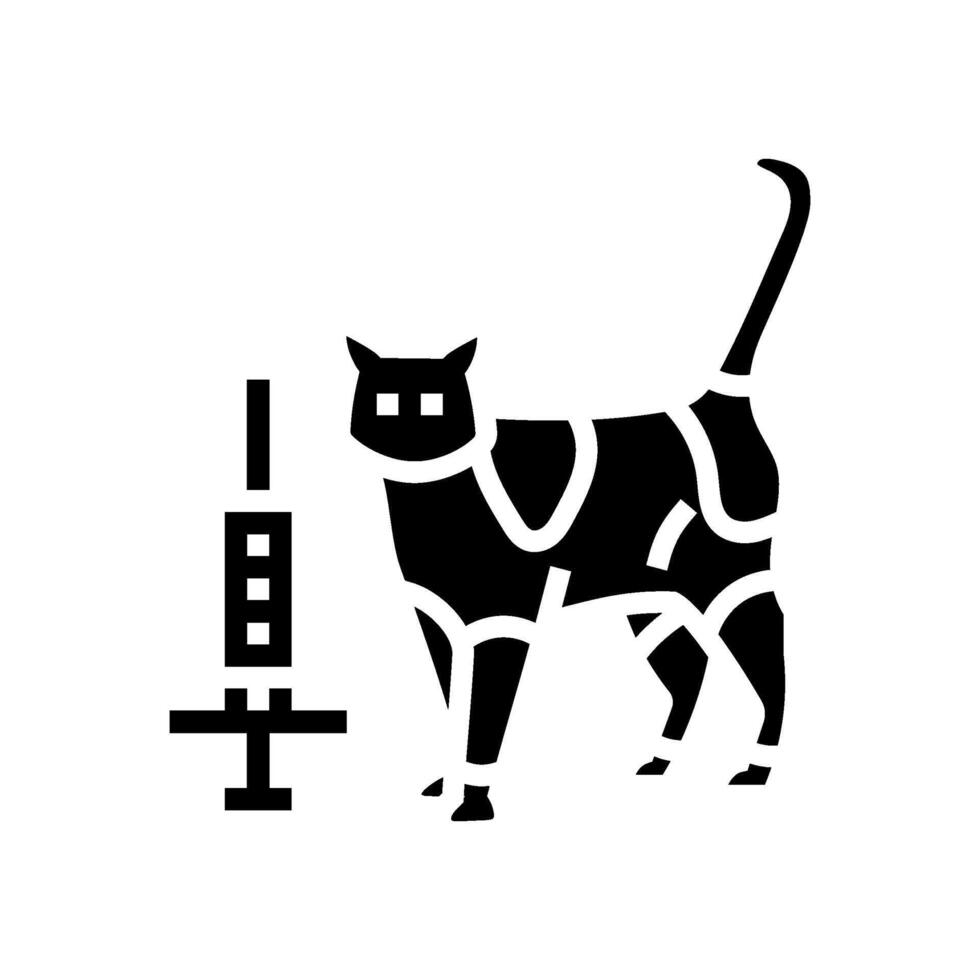 vaccination cat breeding glyph icon illustration vector