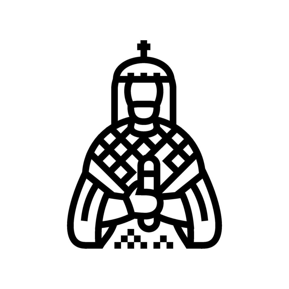 emperor byzantine line icon illustration vector