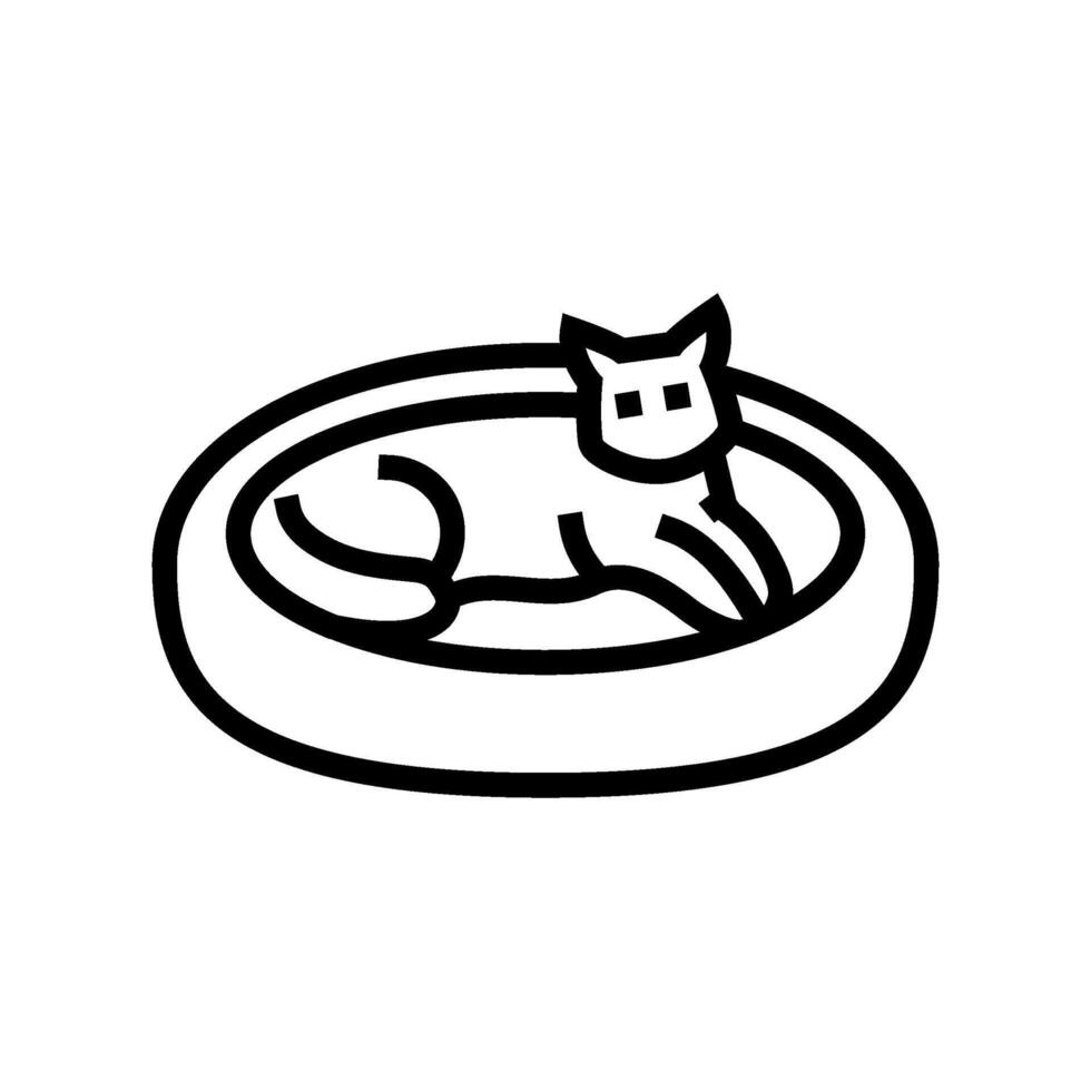 bed cat breeding line icon illustration vector