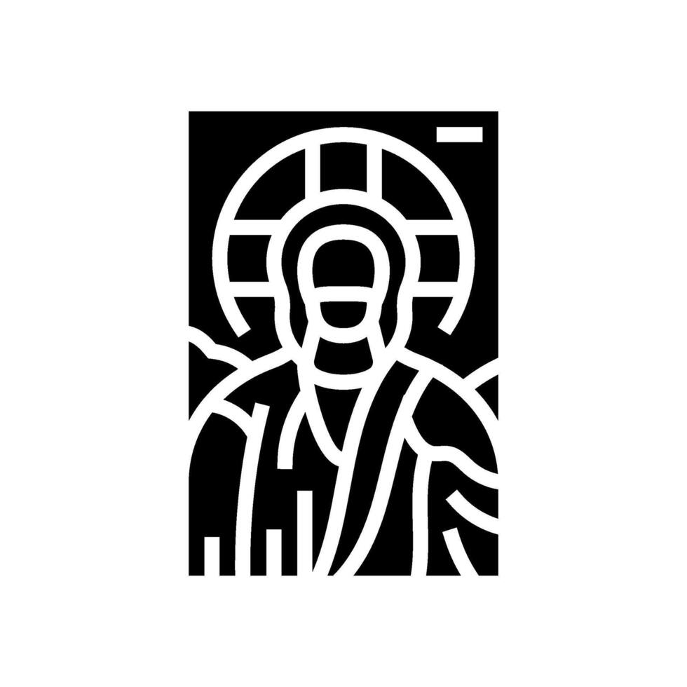 mosaic christ byzantine glyph icon illustration vector