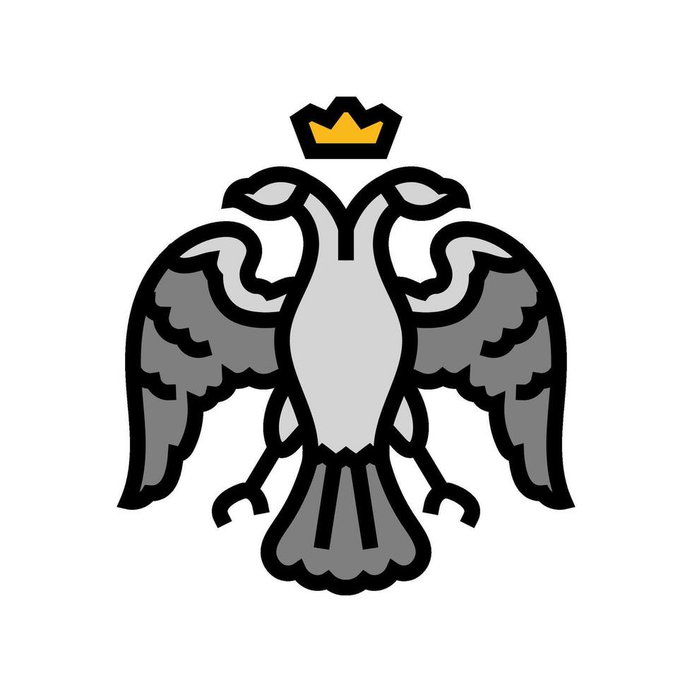 double headed eagle byzantine color icon illustration vector