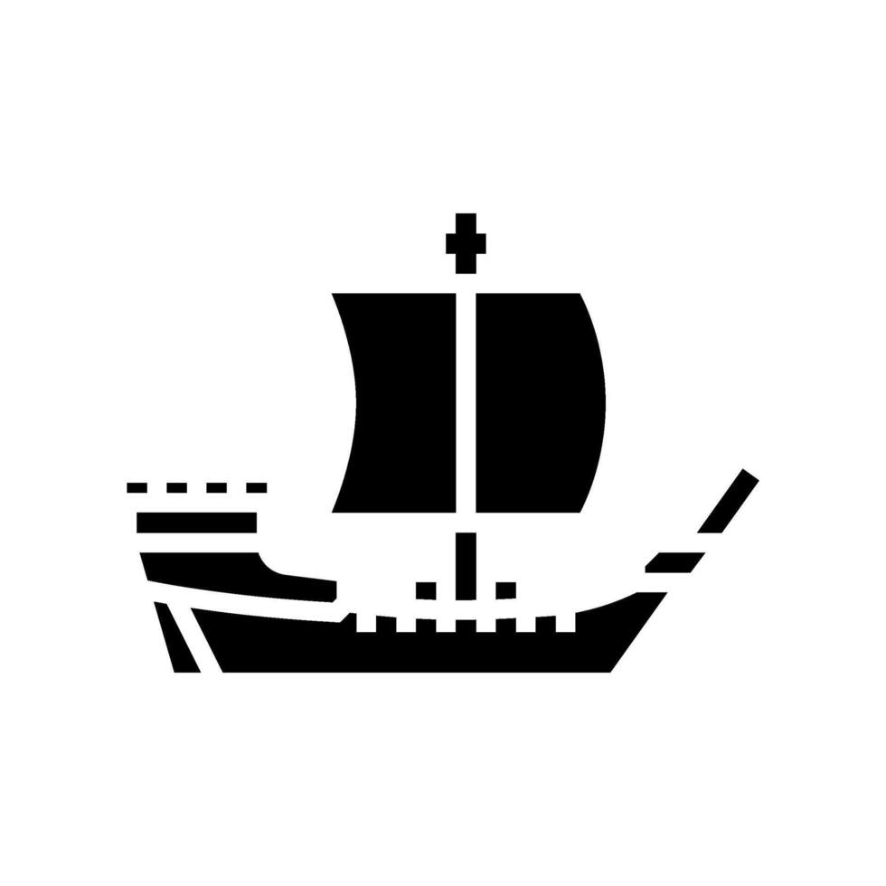 cog ancient ship glyph icon illustration vector
