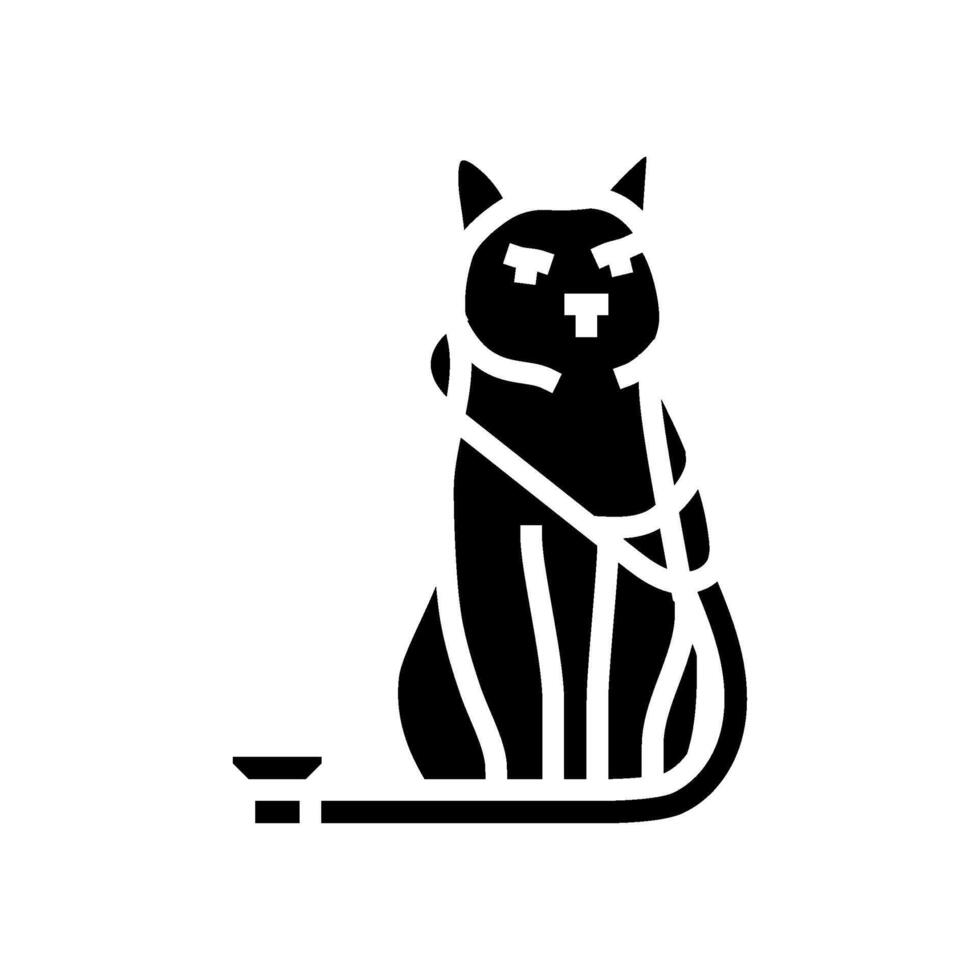 stethoscope cat breeding glyph icon illustration vector