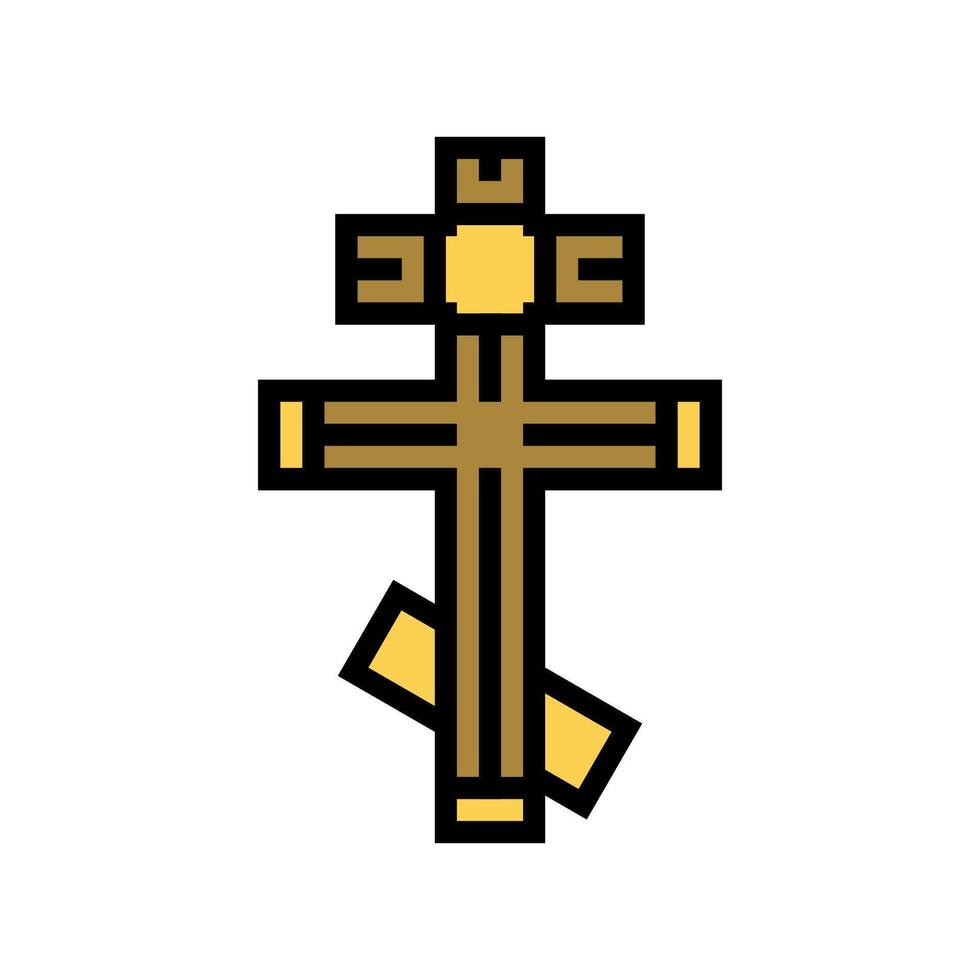 cross byzantine color icon illustration vector