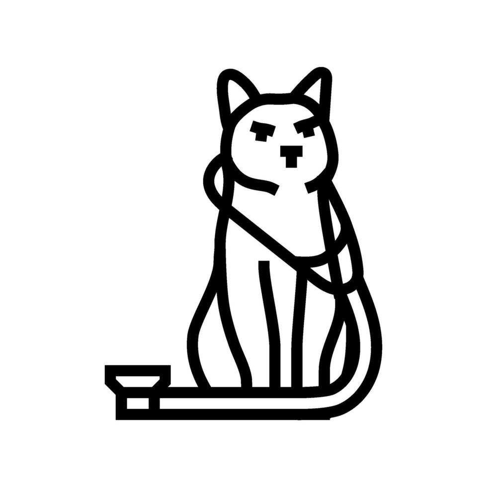 stethoscope cat breeding line icon illustration vector