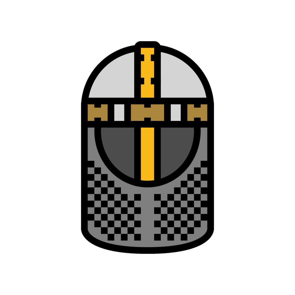 helmet byzantine color icon illustration vector