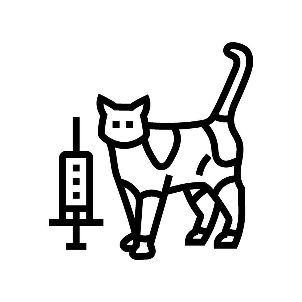 vaccination cat breeding line icon illustration vector