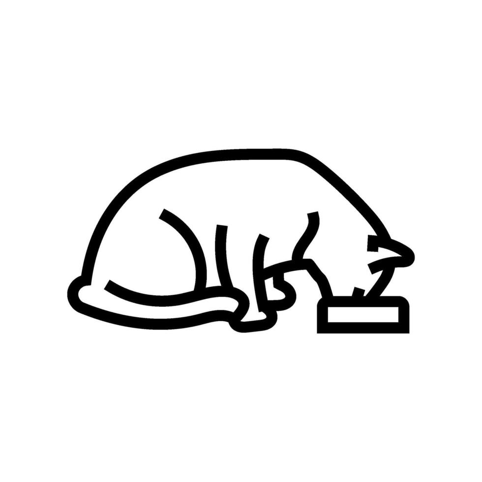 food bowl cat breeding line icon illustration vector