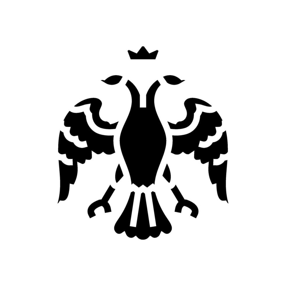 double headed eagle byzantine glyph icon illustration vector